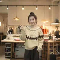 闵笑一【圣诞胶片】新款温柔显瘦气质甜美设计感休闲针织毛衣上衣