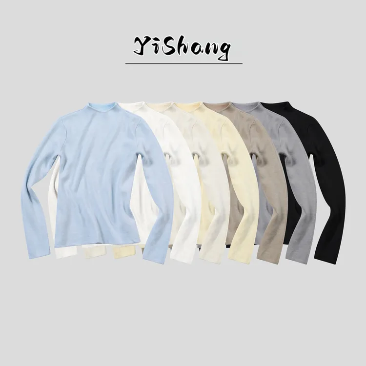 柔软亲肤半高领毛衣女秋冬新款加厚一体绒套头长袖超厚打底针织衫