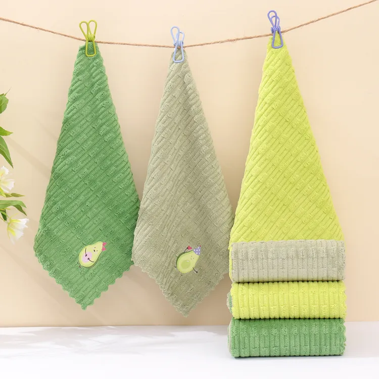 8条 牛油果方巾抹布厨房专用吸水不沾油家用洗碗布擦桌子清洁专用