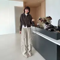 日系复古美式高腰显瘦宽松洋气休闲裤工装裤