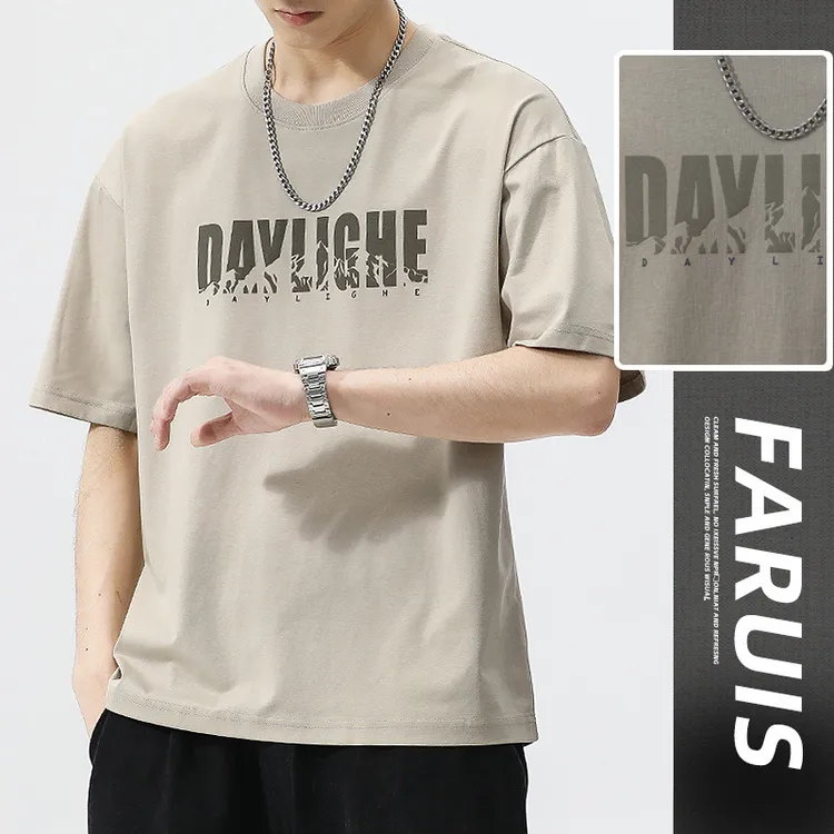 2025新款短袖t恤上衣男士纯棉夏季潮流网红美式大码宽松T恤