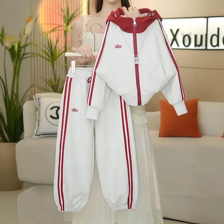 女童休闲运动套装春秋2025新款儿童连帽外套秋季女孩束脚裤两件套