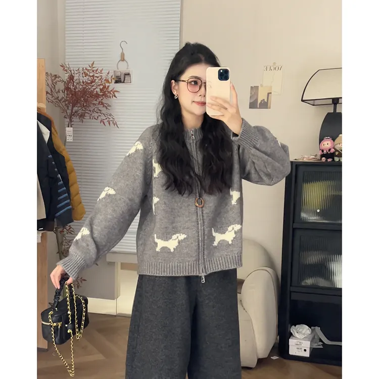 ER.XIN-’小狗毛衣‘-刺绣小狗针织拉链毛衣 质感很好哦 厚实百搭