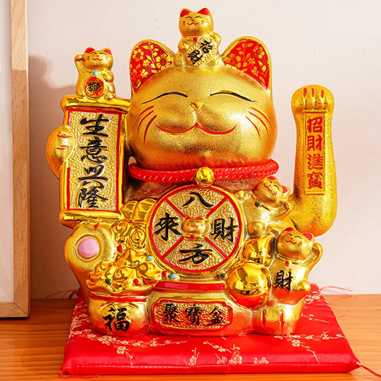 招财猫摆件2025年最新款开业生意兴隆电自动摇手收银台大号发财猫