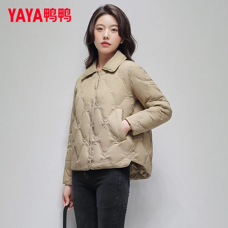 YAYA/鸭鸭轻薄短款羽绒服女2025秋冬新款时尚百搭内胆保暖外套潮