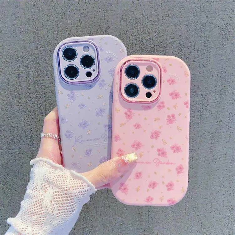 奥菲顿粉色小碎花适用iPhone16精孔胖墩手机壳华为vivo小米oppo套