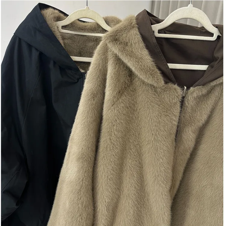 2025秋冬季新款美式重磅潮流时尚双面穿棉衣外套男女同款宽松卫衣