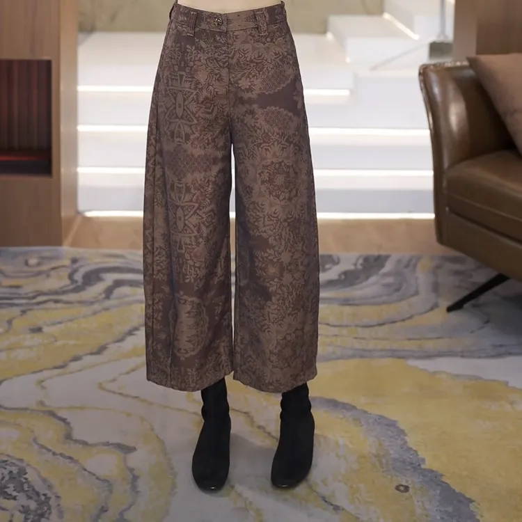 【渲渲推荐】DX-30873秋季时尚宽松花纹休闲裤