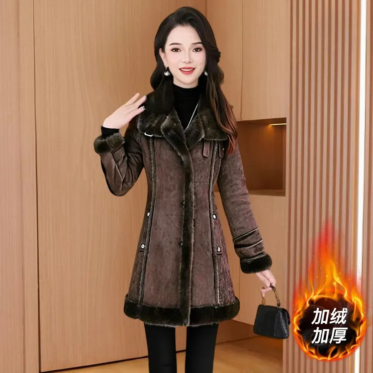 格纹小香风气质毛呢外套秋冬2025今年新款中长款加绒加厚呢子大衣