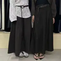 秋季新款简约显瘦高腰A字中长半身裙
