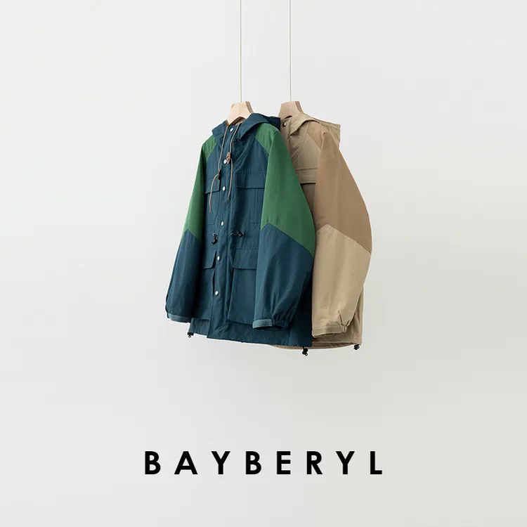 CC12-BAYBERYL老贝碰撞*二合一冲锋连帽插肩拼色羽绒服9YRF5K0443