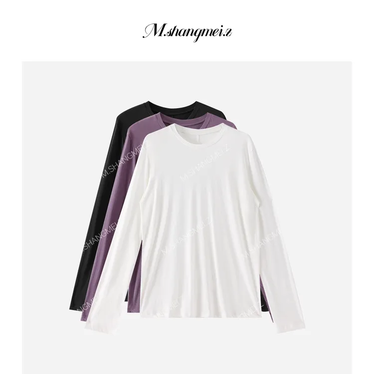 M.SHANGMEI.Z/沐熙【纸片人】美大哥百搭长袖打底三色T恤X0773780