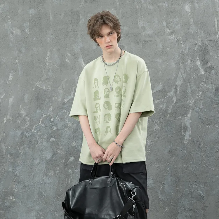 MONOLOGE夏季潮牌美式短袖男潮牌宽松半袖休闲T恤凉感透气上衣