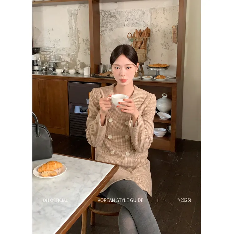 DH OFFICIAL大花【康奈尔书店Cornell】秋冬韩系千金感娃娃领连衣裙