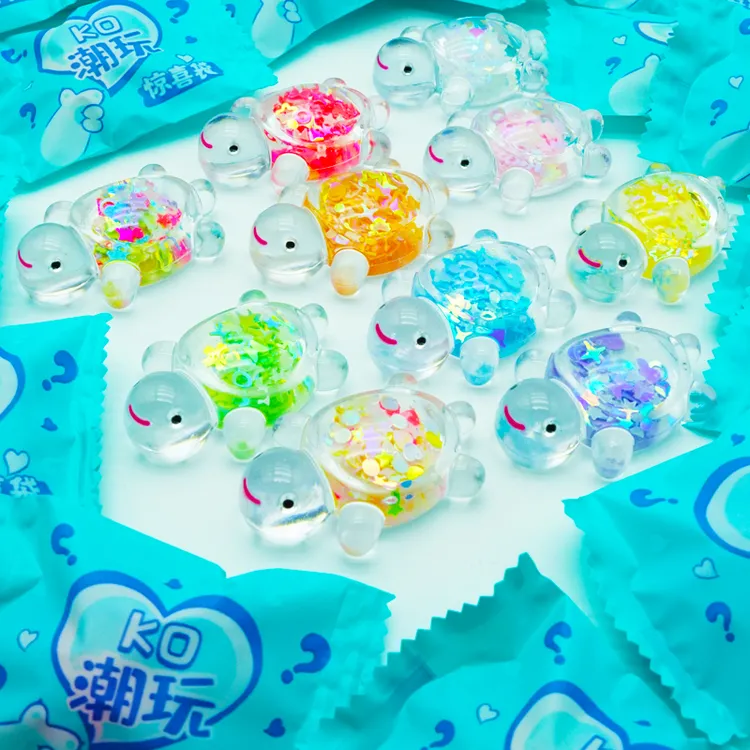 迷你仿真流沙夜光亮片小乌龟玩具模型摆件儿童奖励礼物盲袋对对碰