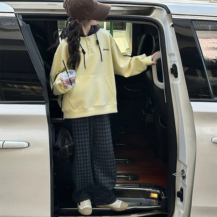 女童连帽卫衣春秋装2025新款女大童韩系穿搭衣服女孩秋季外套上衣