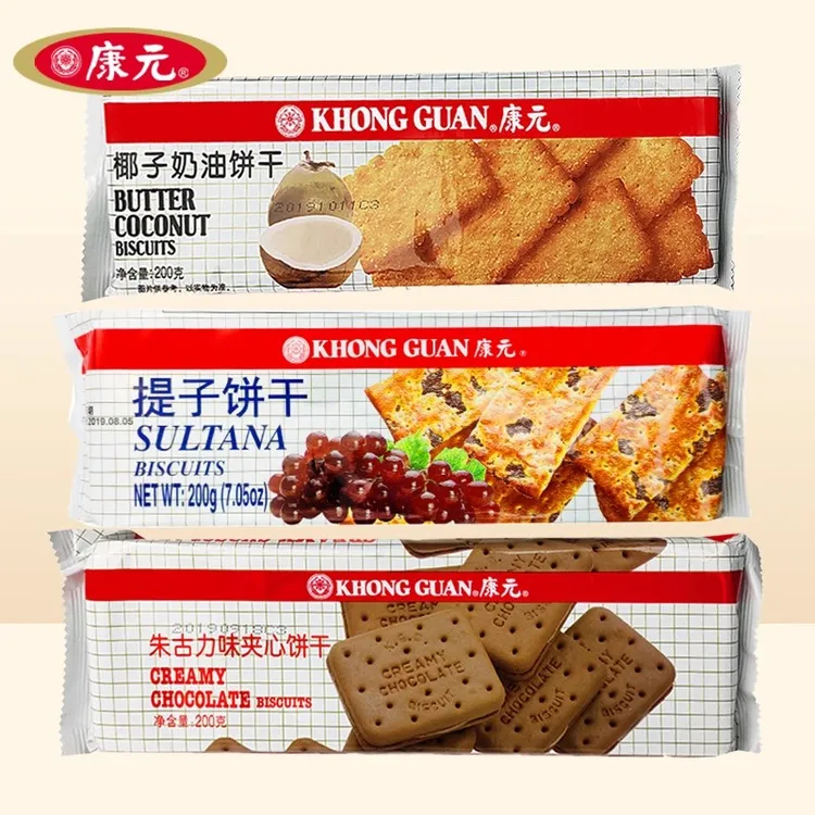 康元饼干提子朱古力夹心椰子奶油饼干零食下午茶点心早餐代餐食品