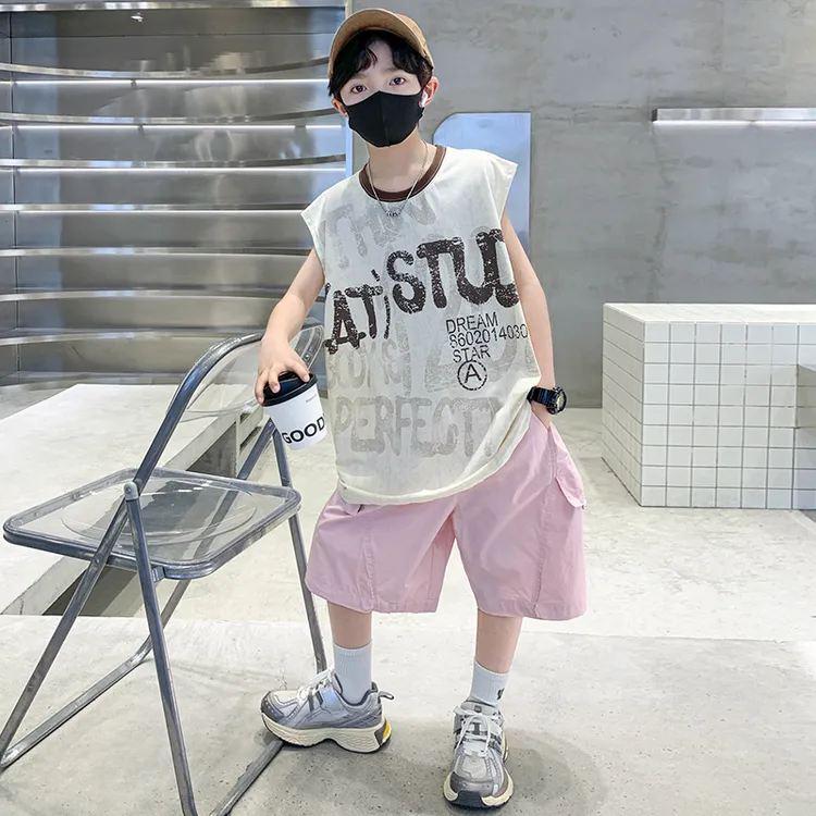 男童夏装套装儿童服装休闲洋气宽松无袖夏款中大童男孩夏季薄款潮