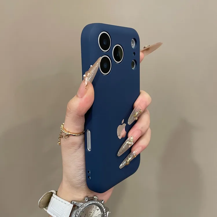 简约风肤感纯色肥皂精孔适用iPhone17手机壳16promax爆款15pro软