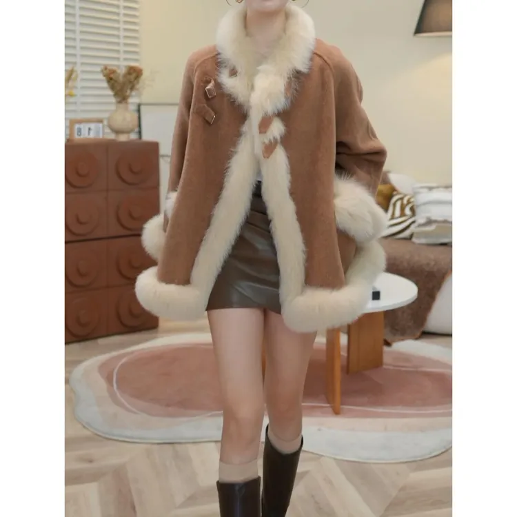 2025秋冬季新款时尚设计感爆款简约舒适毛呢外套洋气宽松大码大衣