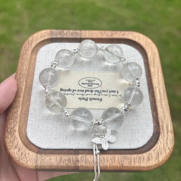 10.19上新【卡13白水晶】碎银几两款天然水晶手串A023S155