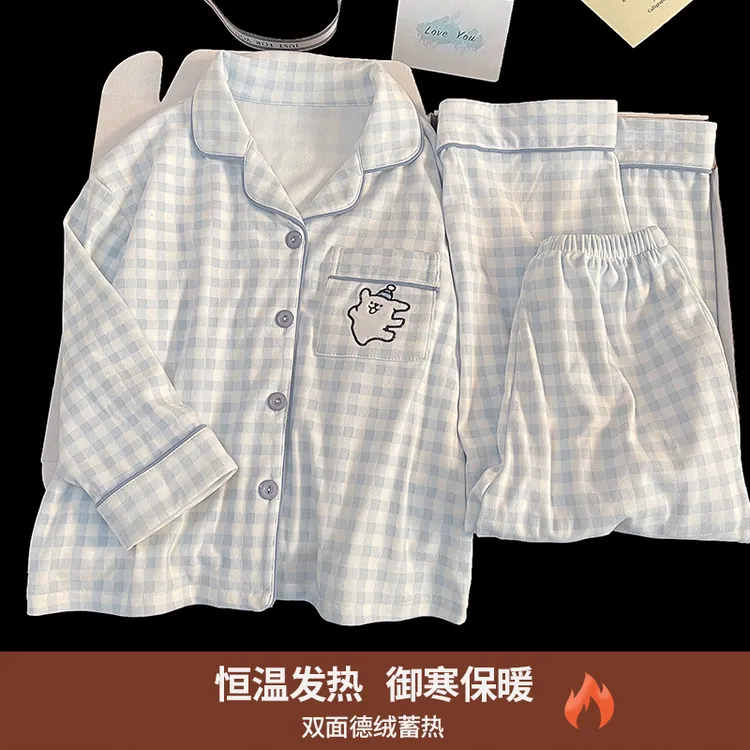 儿童睡衣新款女童秋冬季德绒长袖套装中大童女孩公主风洋气家居服