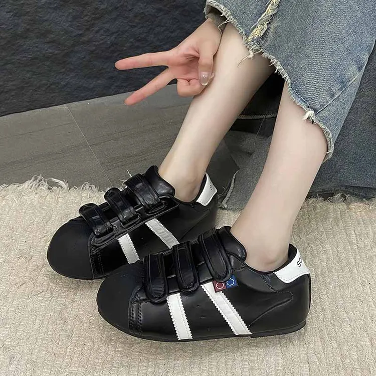 【万达撤柜】丑萌复古时尚魔术贴板鞋女2025新款秋季德训鞋丑萌大头