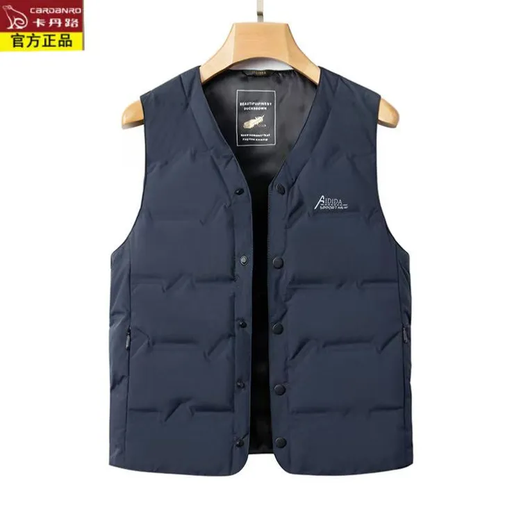 卡丹路羽绒马甲冬季男款高档薄款鸭绒保暖休闲内外穿爸爸背心内胆