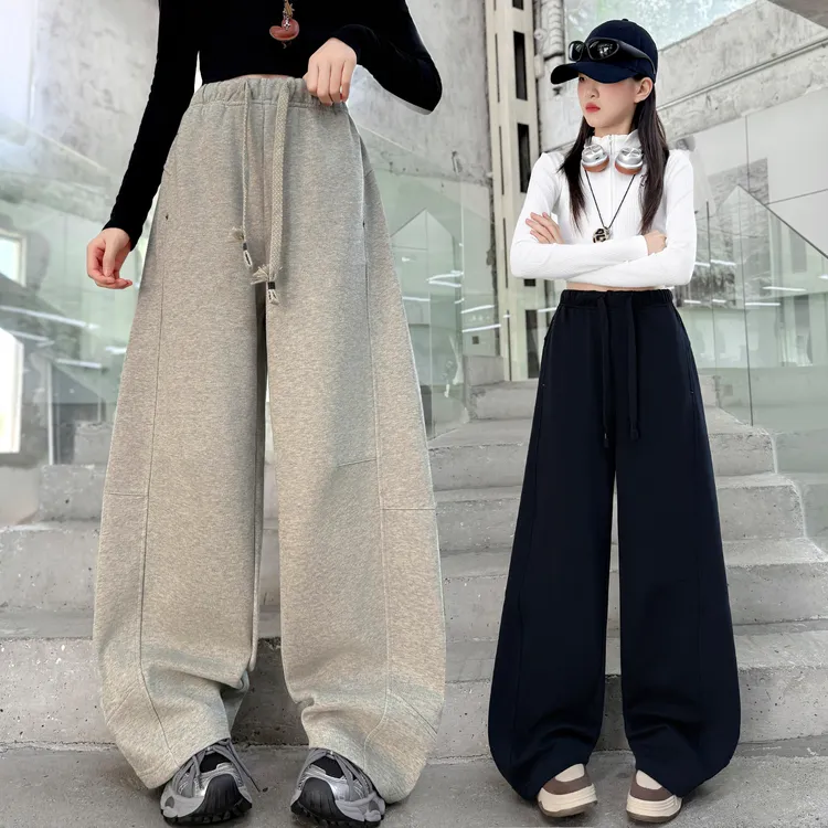 童装女童秋装休闲裤2025新款大童洋气卫裤儿童时髦百搭弯刀阔腿裤