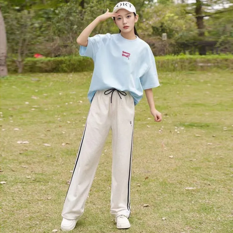 女童夏装套装2025新款运动休闲洋气儿童时尚女孩中大童宽松透气