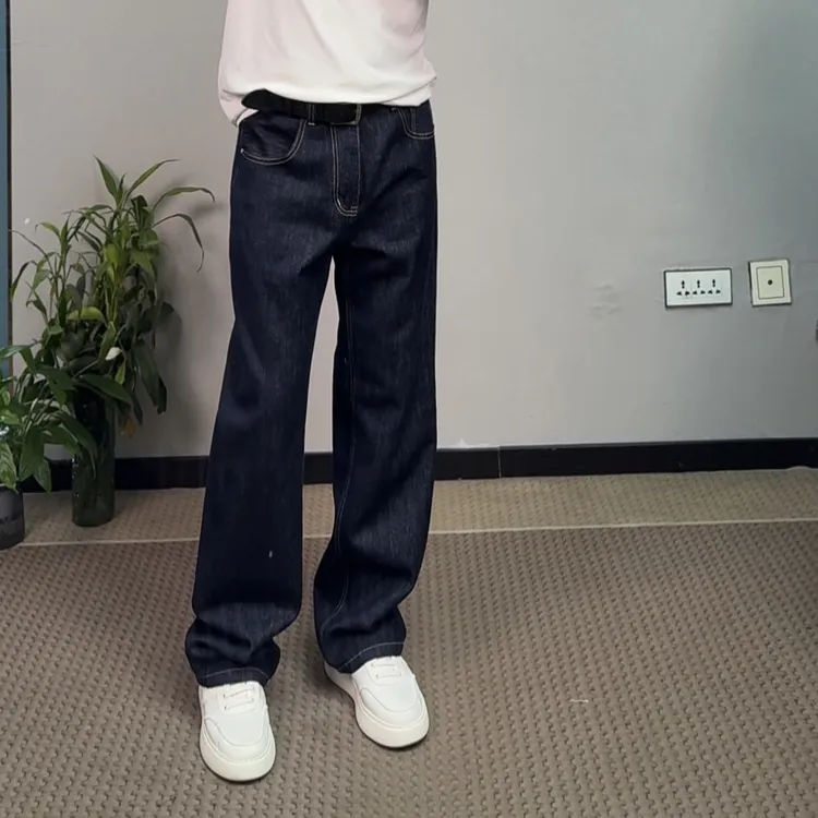 秋季新款经典复古牛仔简约休闲百搭潮牌男装无弹直筒牛仔裤男