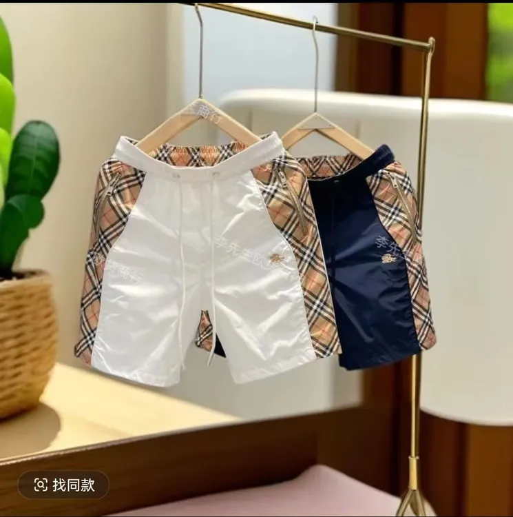 2025夏季短裤时尚潮流百搭拼接休闲短裤薄款宽松速干修身条纹沙滩