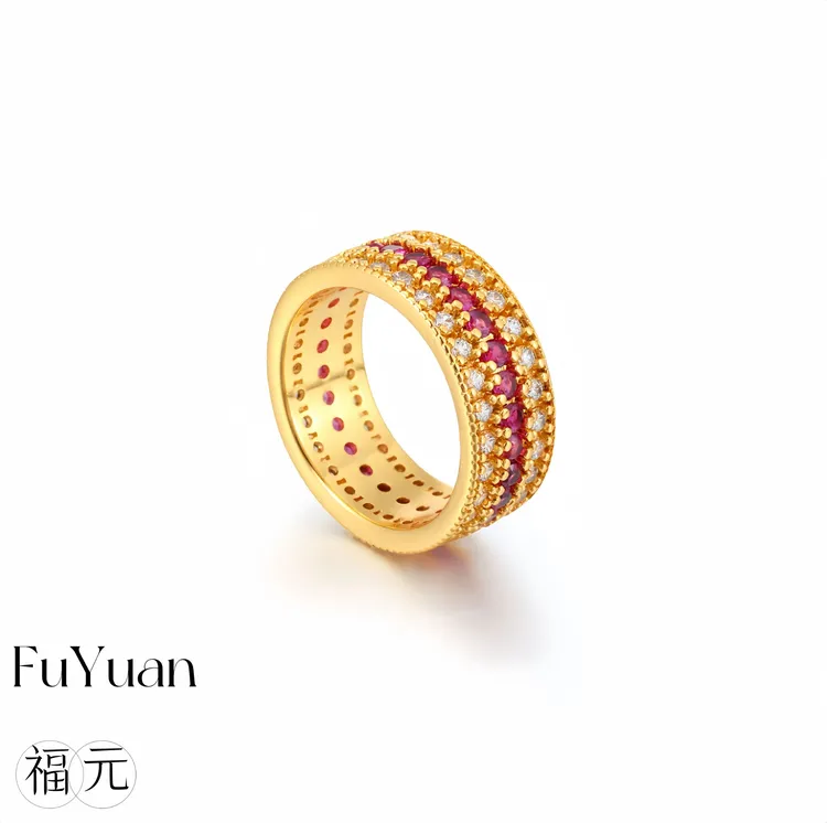 铜合金锆石戒指  Fuyuan/福元饰品 路路通转运珠高级感戒指