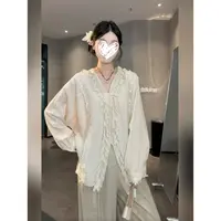 【莞尔】秋款秋季百搭精致蕾丝开叉显瘦衬衫女Y5257