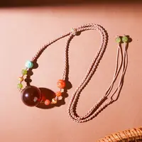 天然珠宝A02427琥珀血蜜圆珠项链(多样性发一）