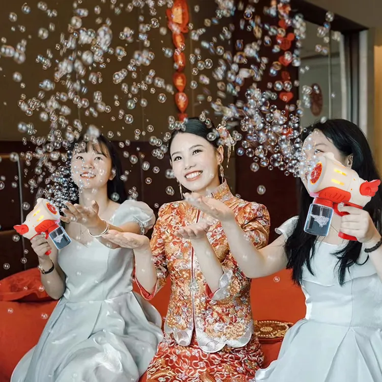 泡泡机晨袍伴娘成人道具结婚礼红色新娘新款手持网红爆款接亲堵门
