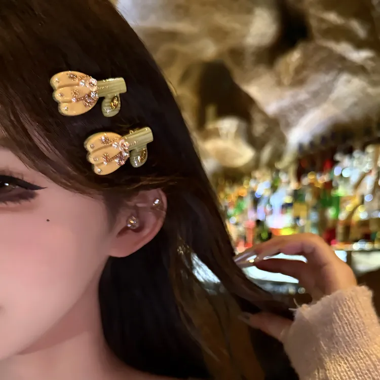 日韩精致甜妹小清新郁金香花朵发夹甜美少女刘海侧边夹