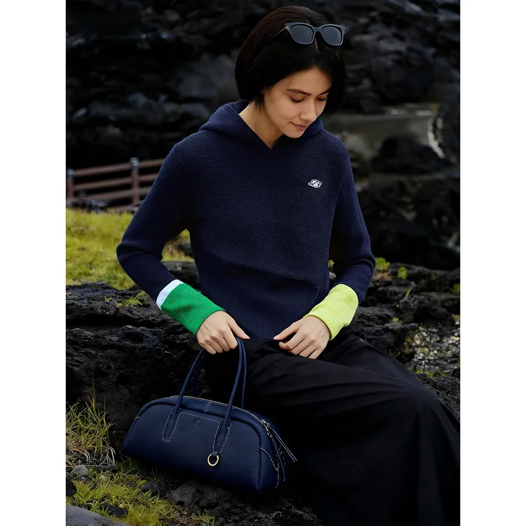 CLOUDSPACE/云上生活【瘦瘦衫】羊毛混纺正肩针织衫2025秋上衣女