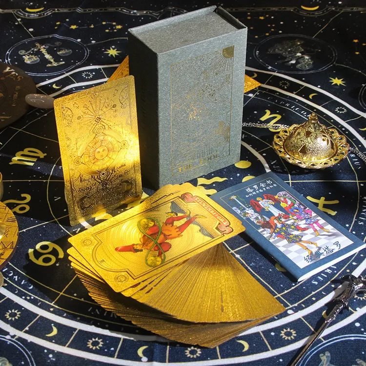 Tarot金箔韦特经典塔卡罗牌PET正版防水彩印78张卡牌