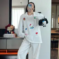 5269#深圳BOHAN秀秀家2025早秋新款翻领猫咪长袖T恤