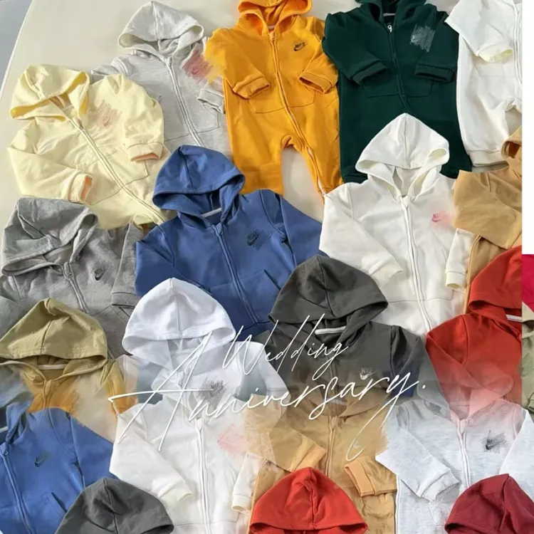 勾家毛线圈拉链长爬外出服婴童秋季爬服外套百棉中性连帽外套帽衫