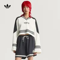 adidas/阿迪达斯宽松短款运动长袖卫衣套头衫女款JX7597