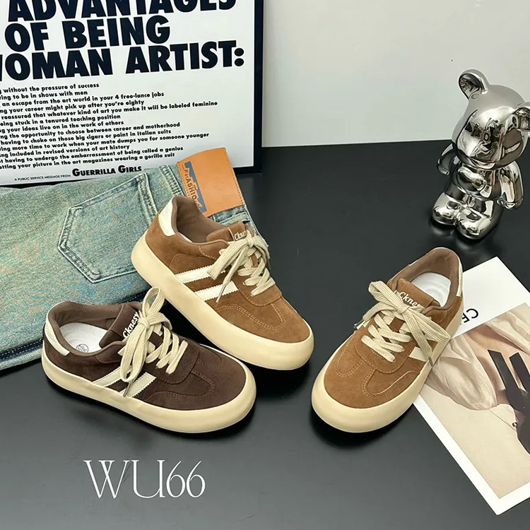 休闲鞋女鞋百搭运动鞋2025新款爆款徳训鞋厚底时尚潮流学生板鞋女