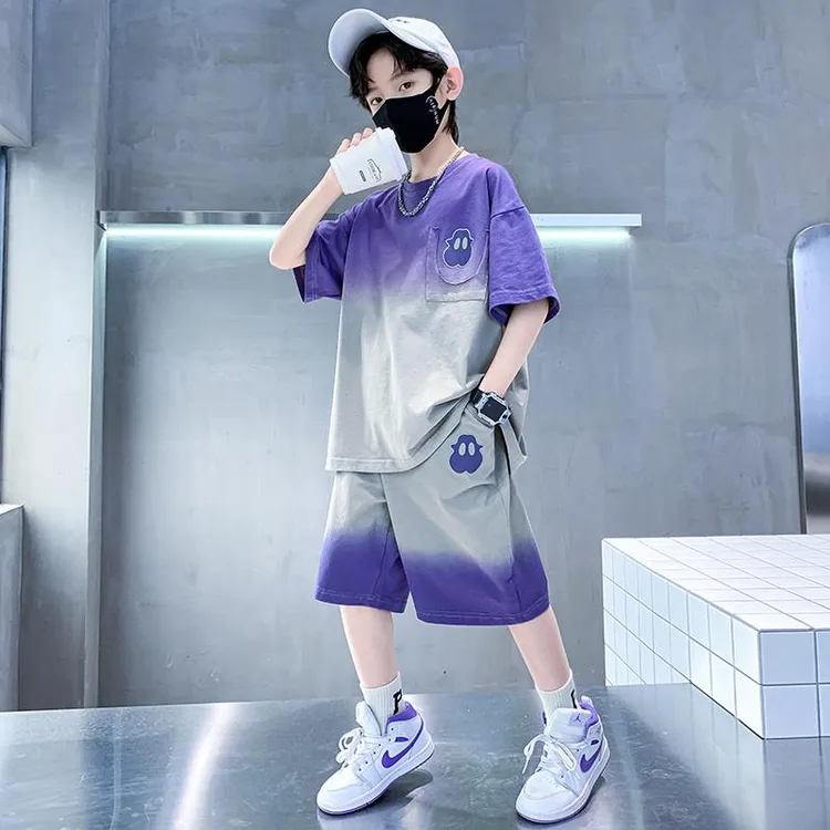 巴拉巴拉适用男童夏装套装2024新款运动痞帅气短袖中大儿童装夏季