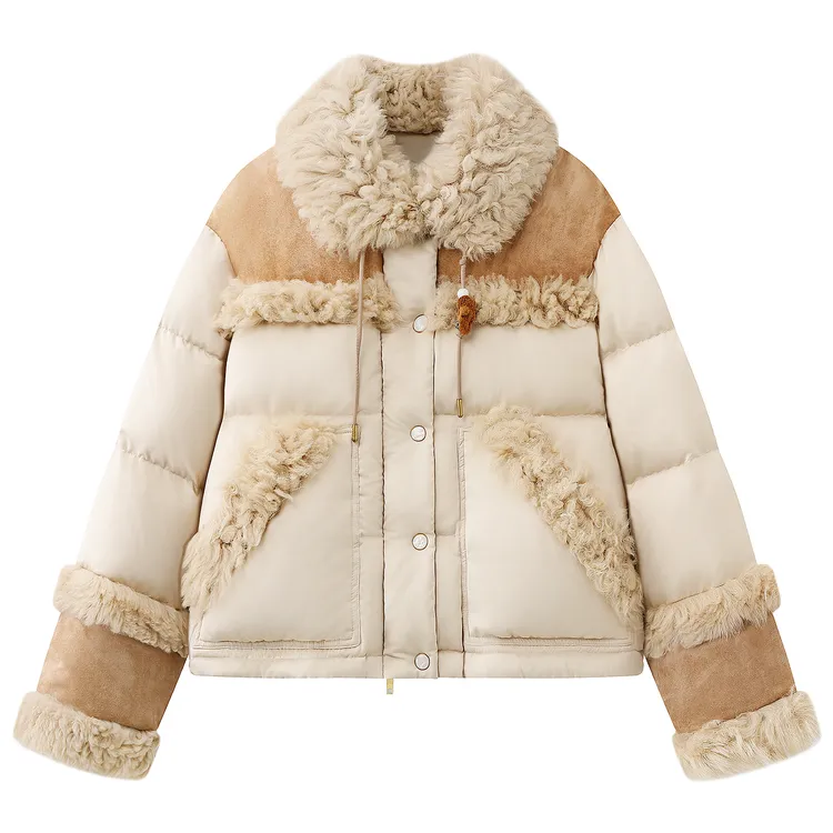 【雪国暖冬】伤心小熊系列25冬新拼接面包羽绒服上衣.D2203