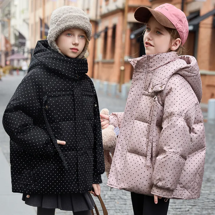 新款女童90白鸭绒羽绒服加厚保暖中大童中长款洋气冬季休闲童装外