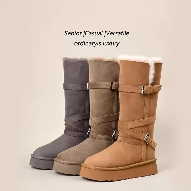 【CoCo专属】加绒保暖厚底雪地靴女款2025新款冬季两穿东北大棉鞋