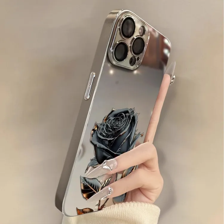 玫瑰适用苹果16pro手机壳春夏新女款超薄全包防摔实用创意配件ins