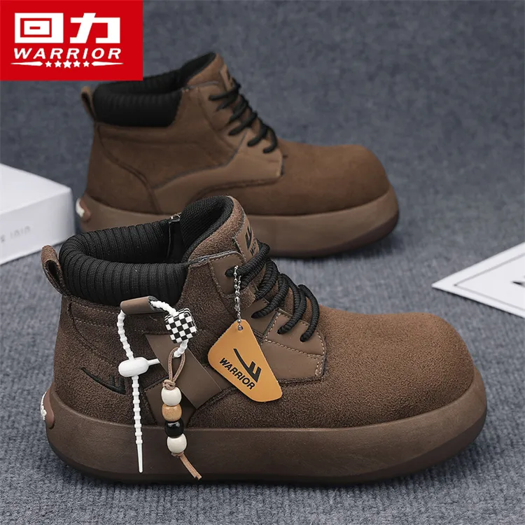 回力秋冬新款靴子厚底防滑时尚休闲鞋耐磨增高潮流百搭男士高帮靴