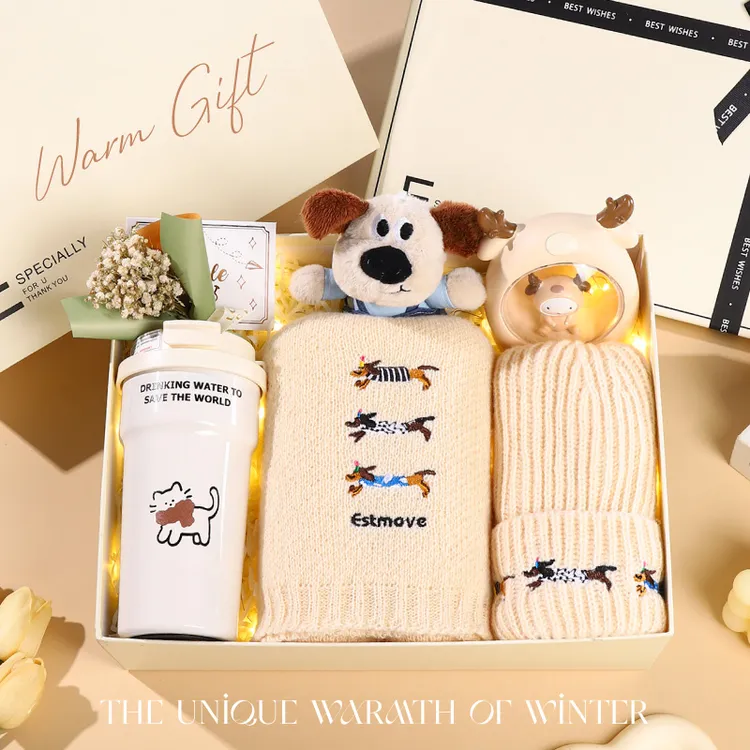 2025新款围巾保温杯礼盒女生生日礼物送女朋友闺蜜冬季新年圣诞节